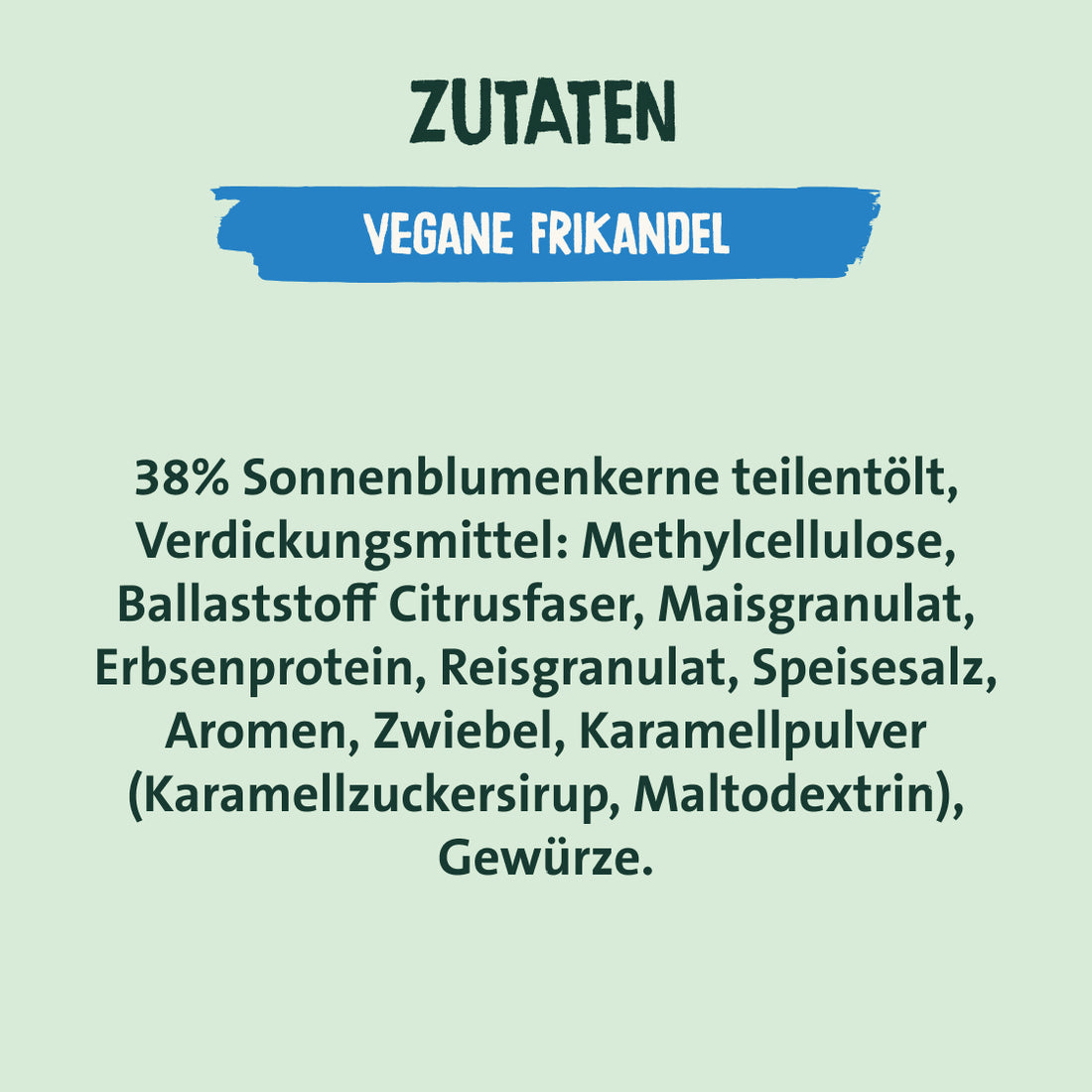 Zutaten vegane Frikandel