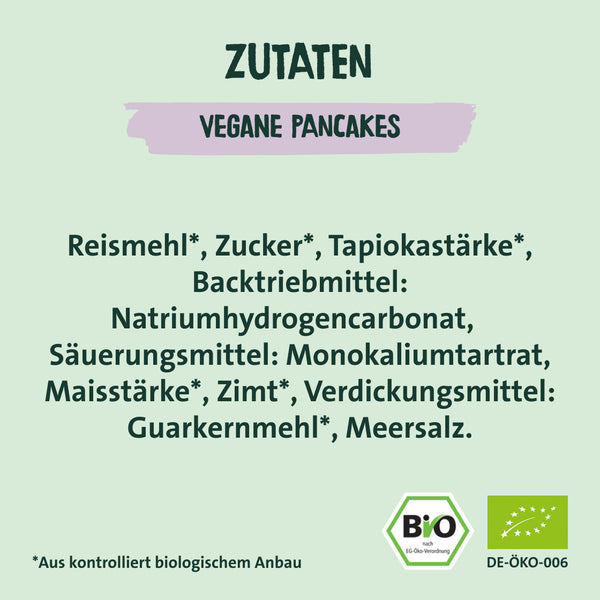 Zutaten vegane Pancakes