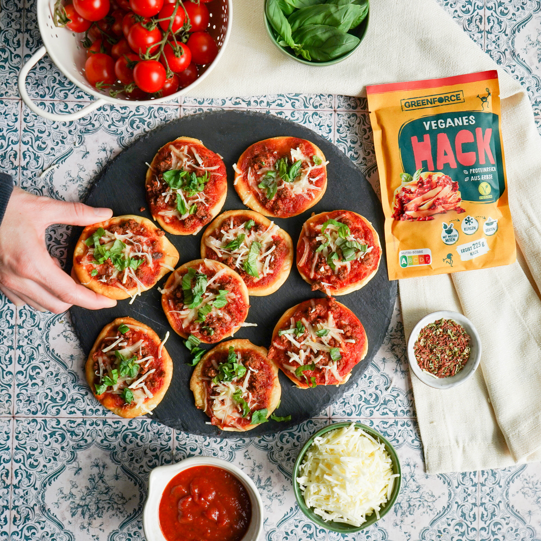 Vegane Mini Hackpizzen