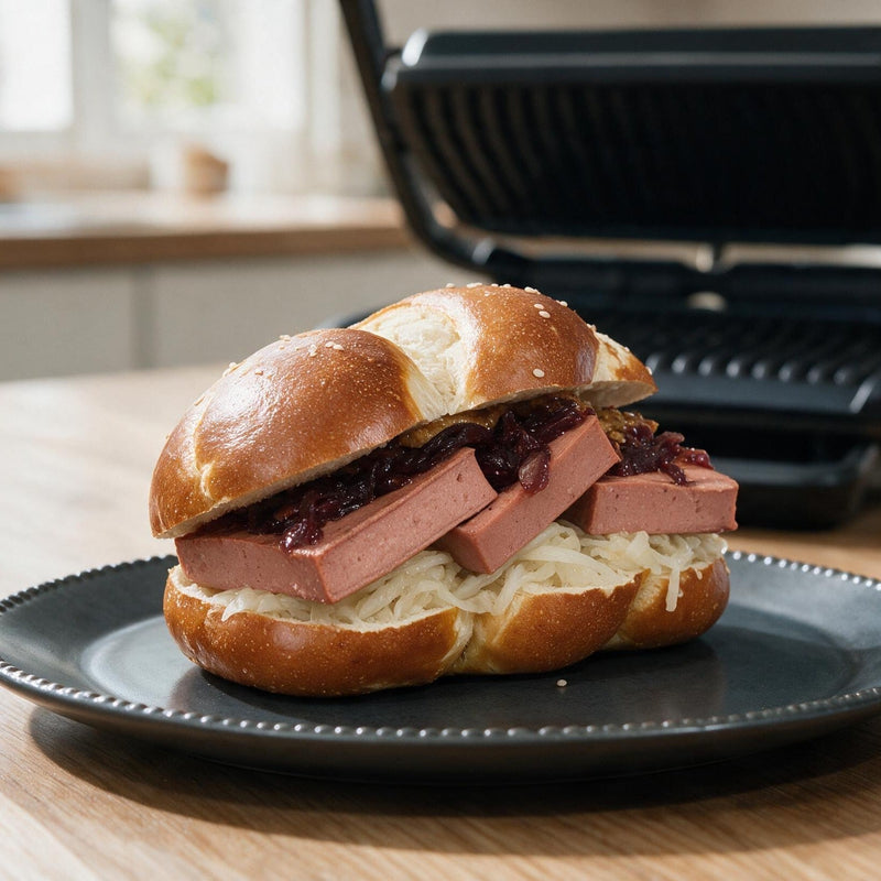 Pflanzlicher Leberkas Burger mit dem Tefal OptiGrill