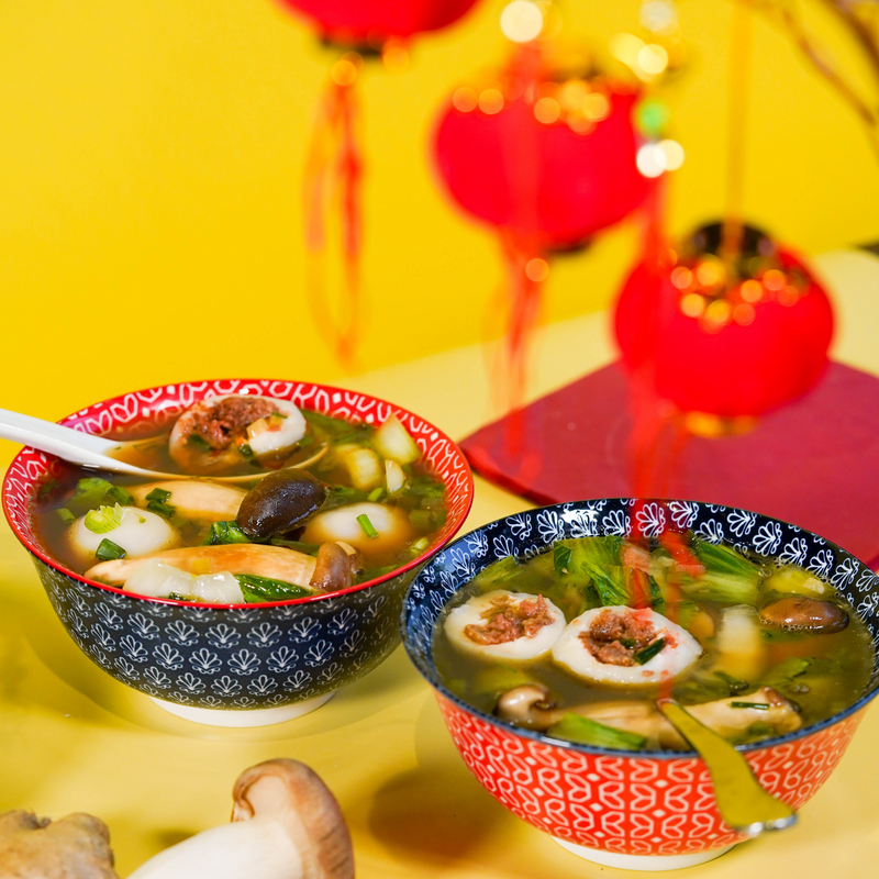 Vegane Tang Yuan in Ingwerbrühe