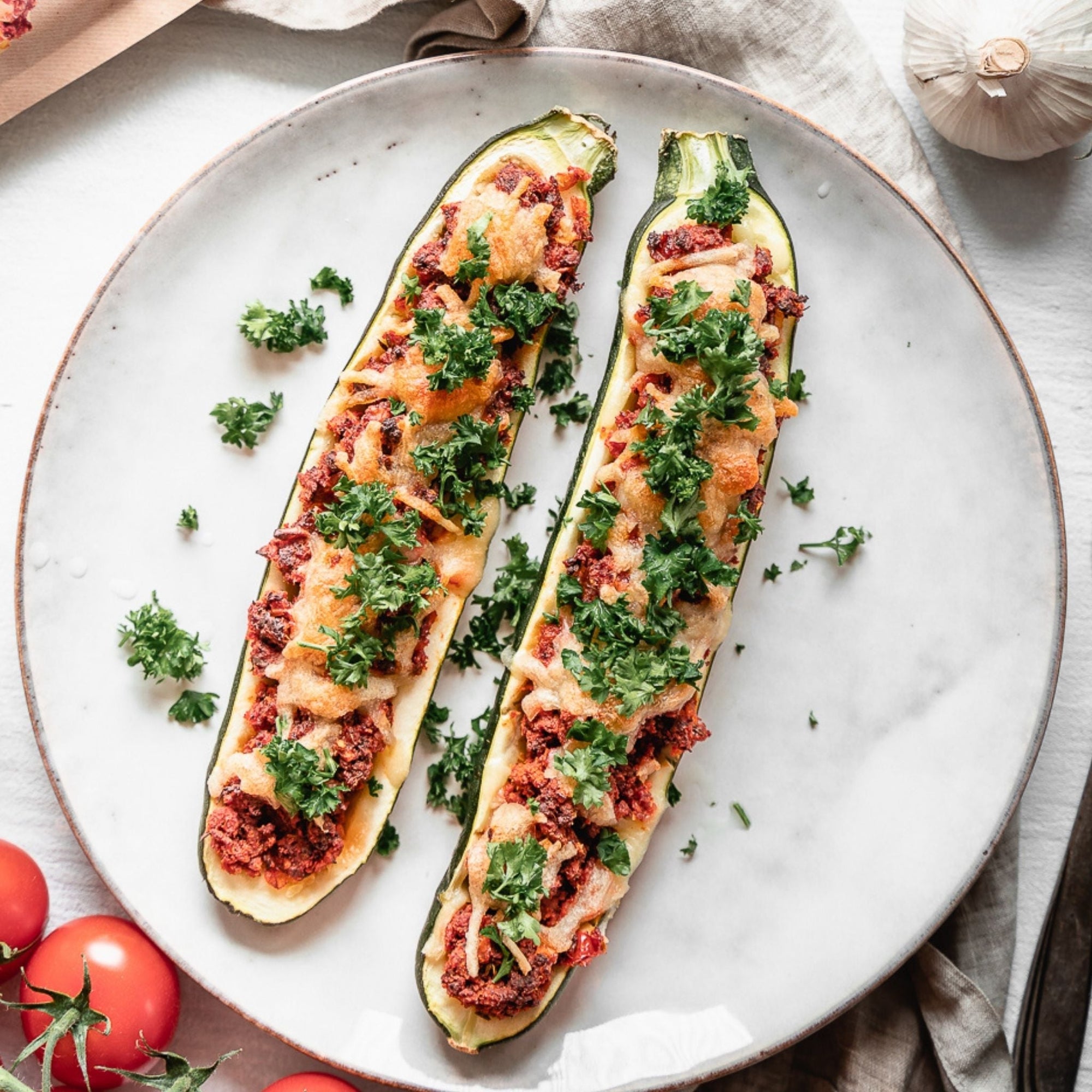 Gefüllte Hack-Zucchini-Boote by Tales of horizon