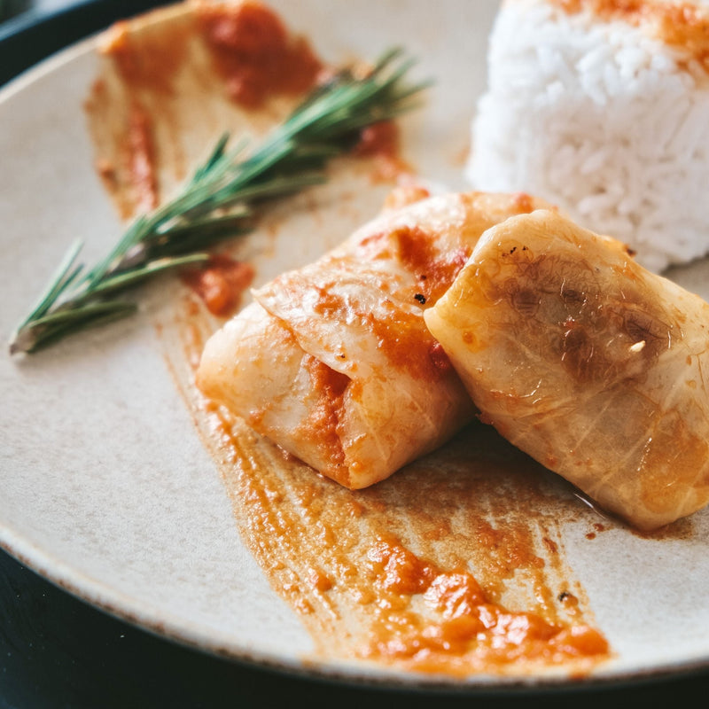 Kohlrouladen mit veganem Hack