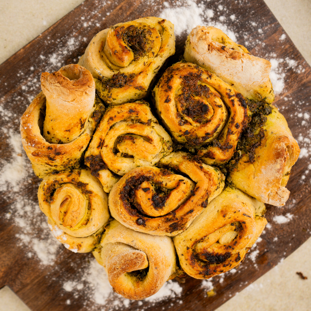 Herb folded bread with melted Toastino