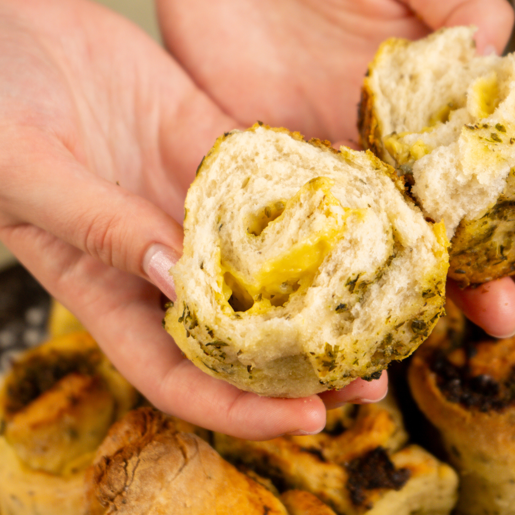 Herb folded bread with melted Toastino