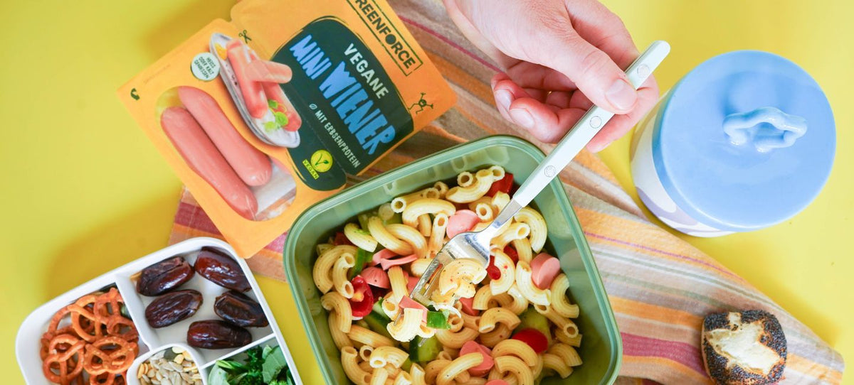 Veganer Nudelsalat als praktische Lunchbox