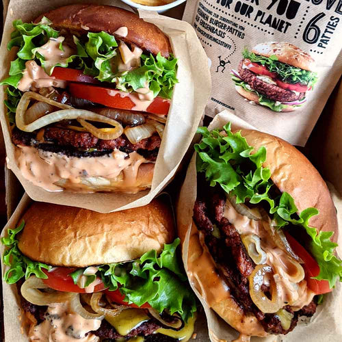 Köstliche vegane Burger mit dem Easy To Mix Pulver