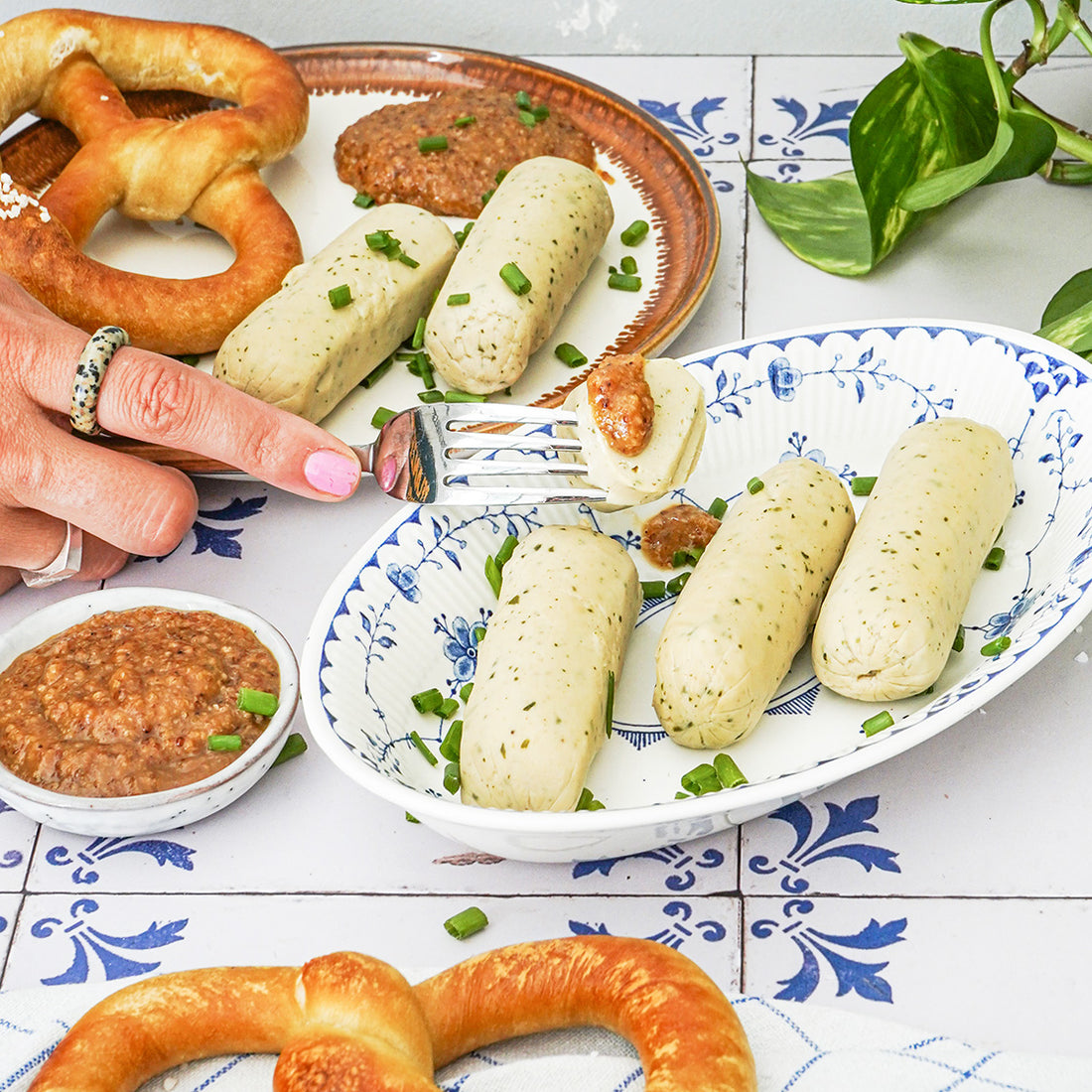 Pflanzliche Weißwurst