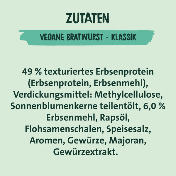 Zutaten vegane Bratwurst