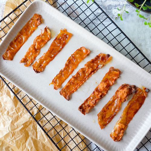 Leckerer veganer Bacon aus Reispapier