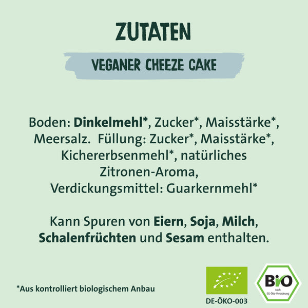 Zutaten veganer Cheeze Cake
