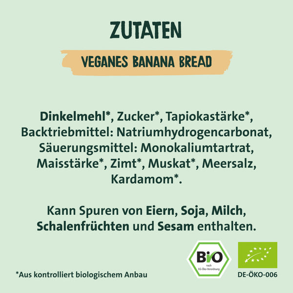 Veganes Bananenbrot - Backmischung