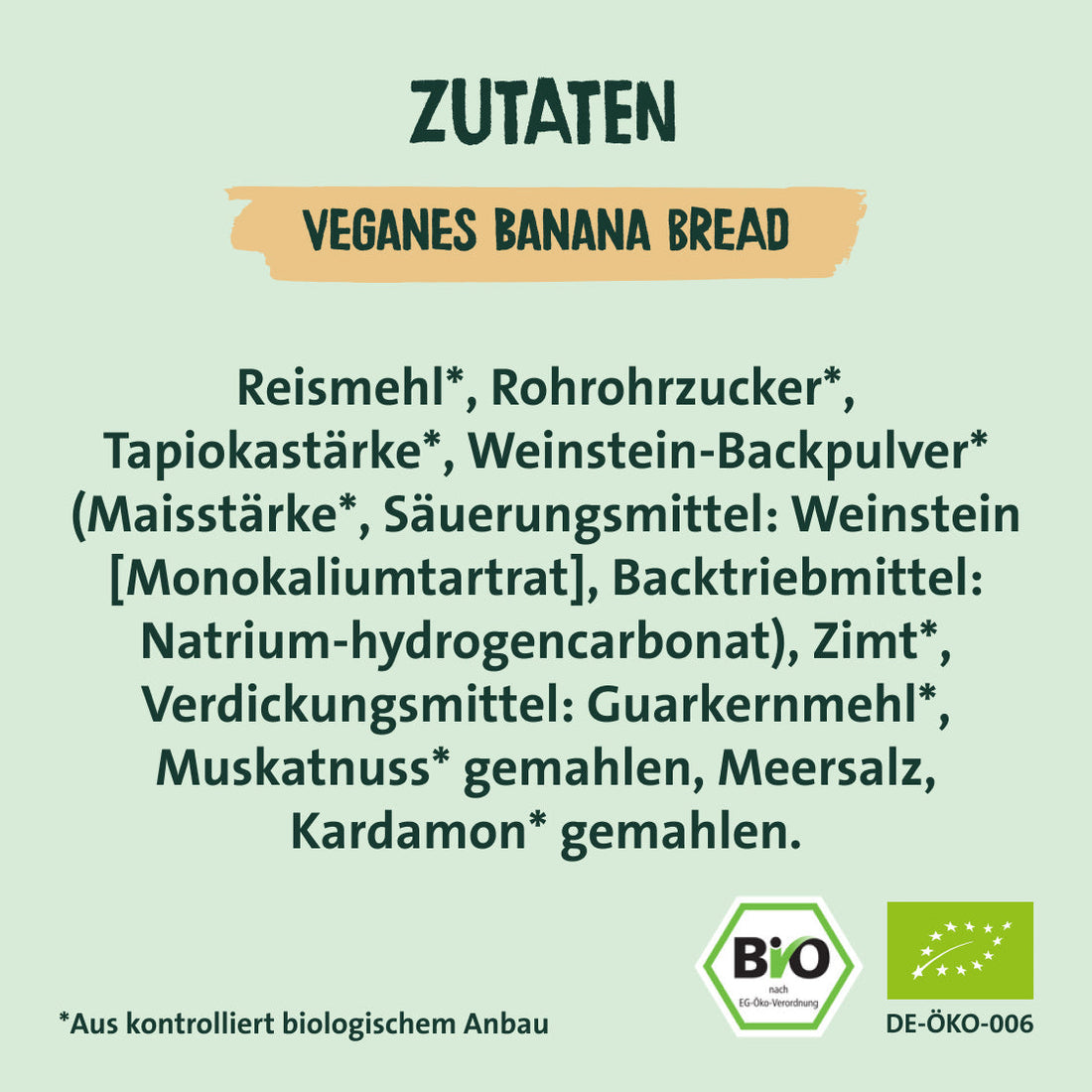 Zutaten veganes Banana Bread