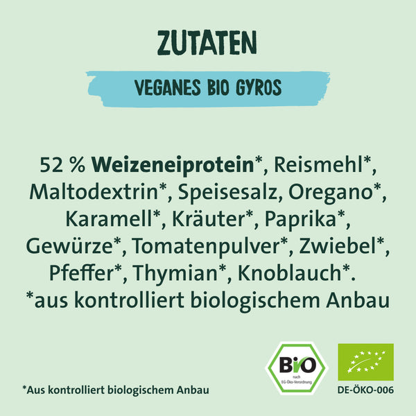 Easy to mix vegan organic gyros