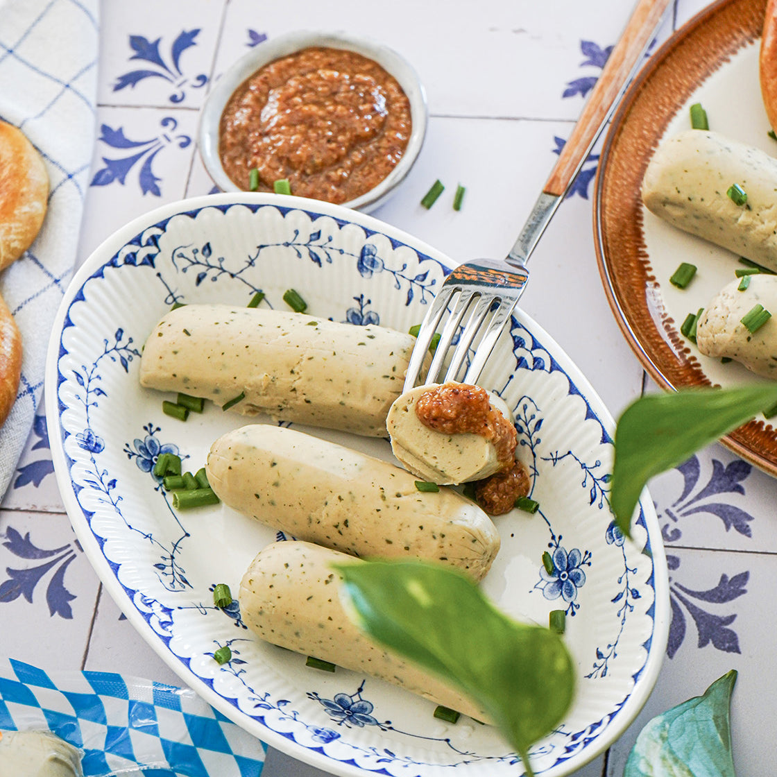 Vegane Weißwurst: Das Original auf Erbsenbasis Vegane Weißwurst: Das Original auf Erbsenbasis