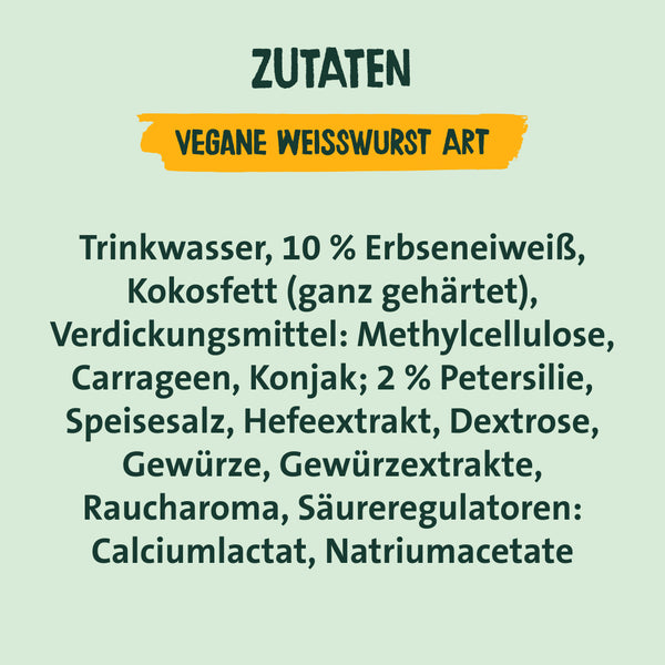 Frische vegane Weißwurst