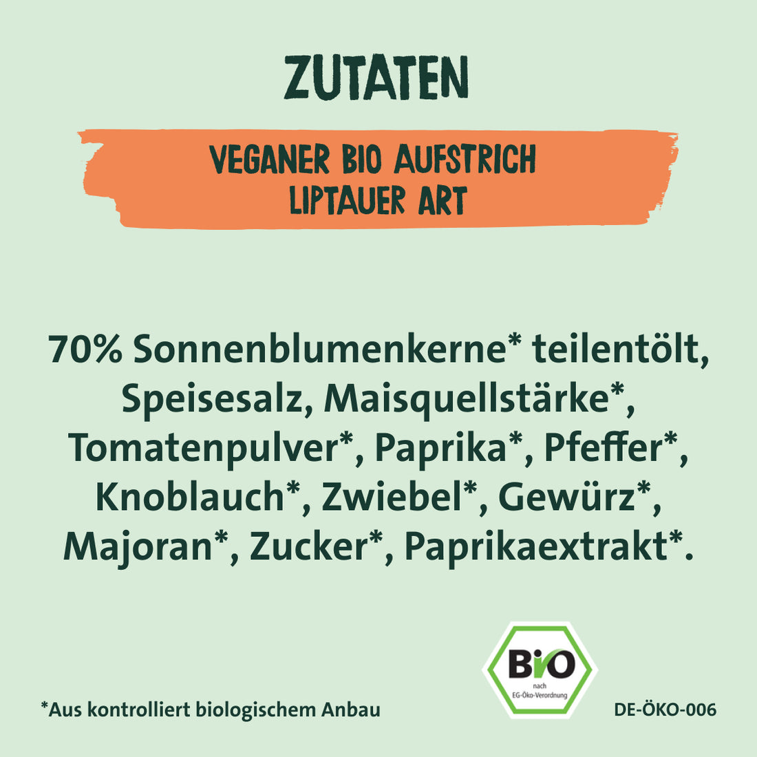 Vegan organic spread according to Liptauer style